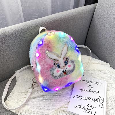 China No Logo Autumn And Winter Cartoon Rabbit Custom Luminous Led Women Backpacks for sale