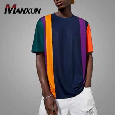 China New design casual fashionable oversize wide vertical stripe men's anti-shrink anti-shrink t-shirt sports t-shirts colors men's t-shirts for men for sale