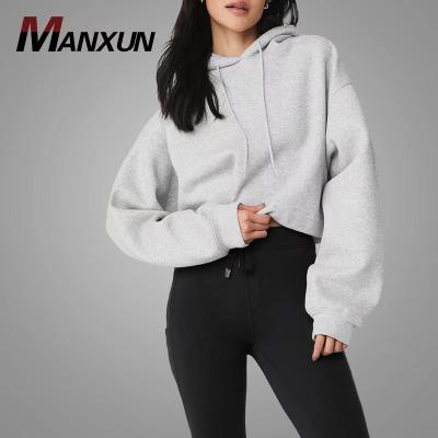 China Anti Wrinkle Anti Wrinkle Women Sport To Wear New Logo Blank Long Sleeve Top Streetwear Hoodies Cotton Unisex Sweatshirts Custom Crop Fleece for sale