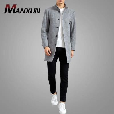 China Hot Selling Breathable Single Breasted Coat Men's Nobel Ditch Custom Made Coats Stand Collar Men's Fashionable Jackets for sale