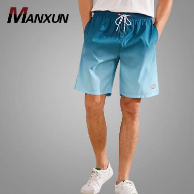 China Hot Selling Anti-Wrinkle Anti-Wrinkle Men Patched Ombre Drawstring Swim Trunks Mens Pants Summer Sports Beach Shorts Boxer Short Pants For Men for sale