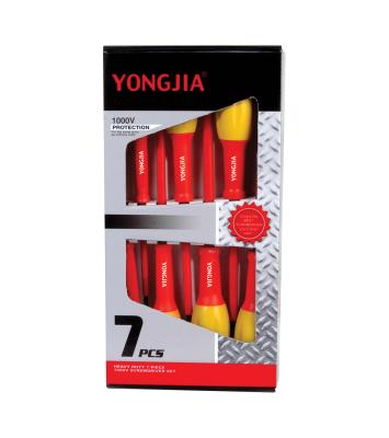 China Plastic Professional Insulated Screwdriver 7 Pcs Set Screwdriver Set Tools #9010E-7 for sale