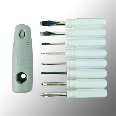 China 8pcs Plastic Multifunction Precision Screwdriver Set Magnetic Awl Head Mini Screwdriver Tool Kit 9009F for sale