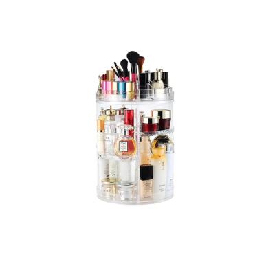 China 360 Rotating Multi Stylish Transparent Rotary Makeup Organizer Plastic Box Acrylic Cosmetic Storage Holders for sale