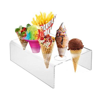 China Recyclable Plastic Acrylic Ice Cream Cone Display Holder for sale