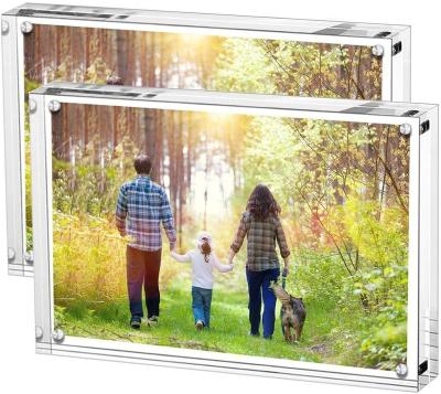 China Gift wholesale block 6x8 high quality acrylic frame cheap acrylic picture frame 2 packs for sale