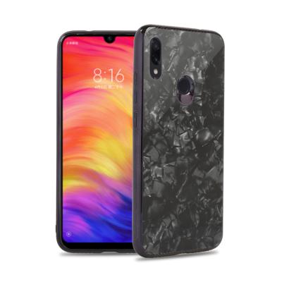 China 100% Brand New And High Quality Luxury Plating TPU Bumper Cover For Xiaomi Redmi Note 7 7A Tempered Glass 7s Pro Back Case Glossy Marble Pattern for sale