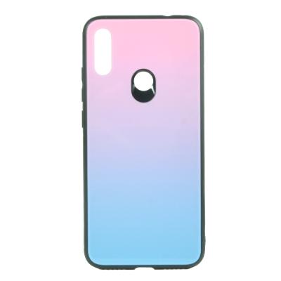 China Double-color Gradient Aurora Ray Colorful Case Printing Tempered Back Glass Phone Case Cover For Redmi Note 7 for sale