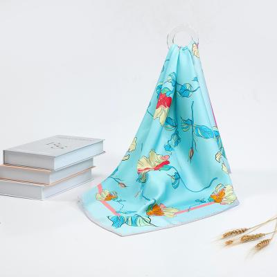 China Kerchief New model 2023Custom Digital Printing Square Silk Scarves 100% Silk Scarf for sale