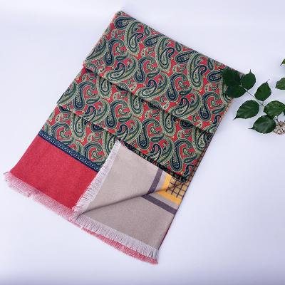 China To keep warm Printed brushed velvetMen's cashmere fashion design scarf for sale