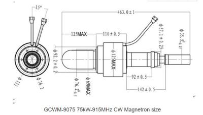 China deshielo de la sinterización del calentamiento por microondas del magnetrón de 75kW 915MHz CW en venta