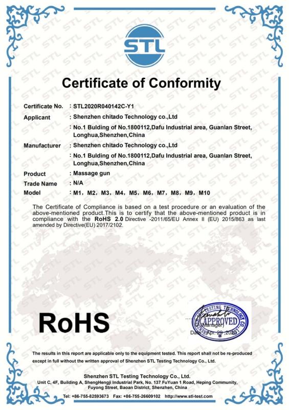 RoHS - Shenzhen Chitado Technology Co., Ltd.