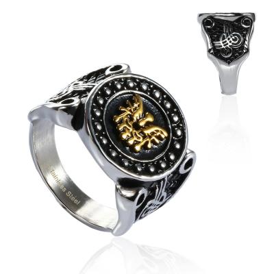 China CLASSIC Vintage Gothic Chunky Butterfly Signet Punk Ring Stainless Steel for Men Fashion Jewelry for sale