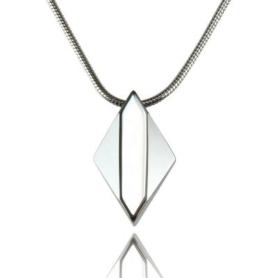 China FASHIONABLE Tungsten Lozenge Pendant Necklace with 24 Inch Snake Chain Stainless Steel for Unisex Jewelry for sale