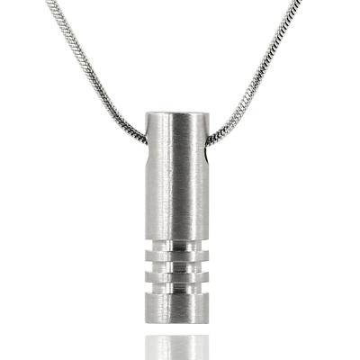 China Titanium Cylinder Pendant Charm Unisex Lightweight Hanging Shiny Tube Shaped With Striking Design With Snake Chain for sale