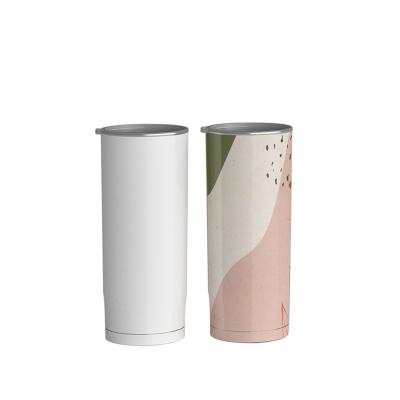 China Sustainable USA Warehouse Double Wall 20 Oz White Insulated Lean Straight Double Wall Sublimation Stainless Steel Tumbler Cups In Bulk for sale