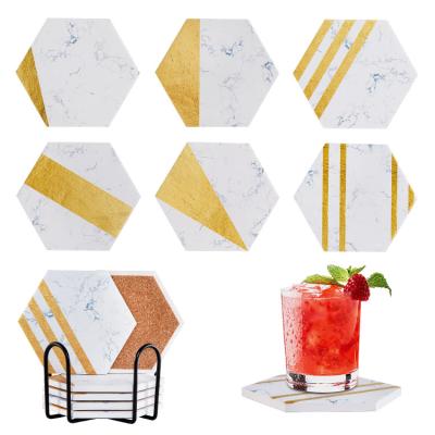 China Wholesale Viable Blank Round Absorbent Custom Sublimation Ceramic Marble Coaster for Drinks Mug Cup Heat Insulation Mat and Pad for sale