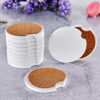 China Viable Wholesale Sandstone Sublimation Empty Car Cup Holder Coaster for sale