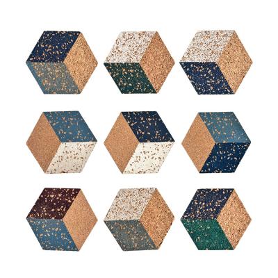 China Sustainable Custom Round Square Hexagon Personalized Absorbent Drinks Stopper Coasters With Stand for sale