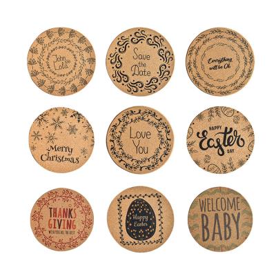 China Viable Set Wholesale Water Mat Custom Printed Coffee Tea Cup Mat Logo Absorbent Drink Cork Coaster For Drinks for sale