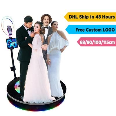 China Automatic Wedding 360 Photo Booth Backdrop 360 Video Photo Booth 4 Person Capacity Props Red Carpet Large Height 115cm Free for sale