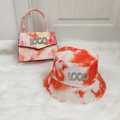 China 2021 Fashion Luxury Custom Tie Dye Logo Designer Ladies Mensseger Bag Luxury Cross - Body Bucket Hat And Purse Set Wholesale for sale