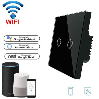 China Wireless Wifi Light Switch led light touch switch AC90-240V EU standard smart light switch alexa with ewelink app for sale