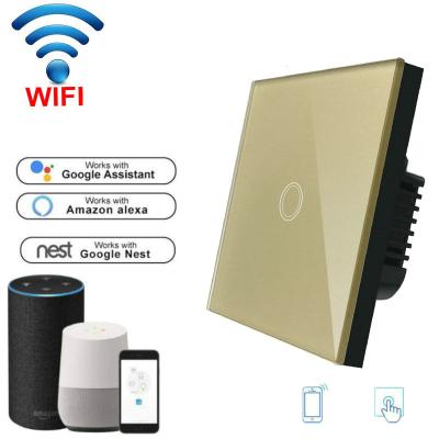 China Wireless Wifi Touch Switch EU Standard 1/2/3 Gang Smart Switch Google Home wifi light switch ewelink 90-240V for sale