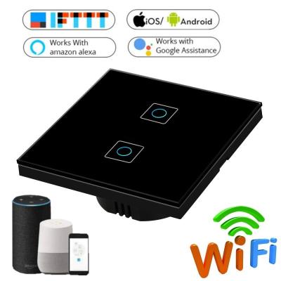 China 1/2/3 Gang Wireless Touch Switch 220v, Wifi Wall Touch Sensor Switch EU Standard Wireless Wifi Smart Home Led Switch for sale