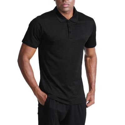 China Wholesale Customized Breathable Men's Sports Polo Shirts High Quality Elastic Casual Fitness Gym T-Shirts for sale