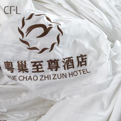 China White Wholesabe Cotton 300TC Embroidery Duvet Cover Set Luxury Hotel Portable Linen Bedding Supplies for sale