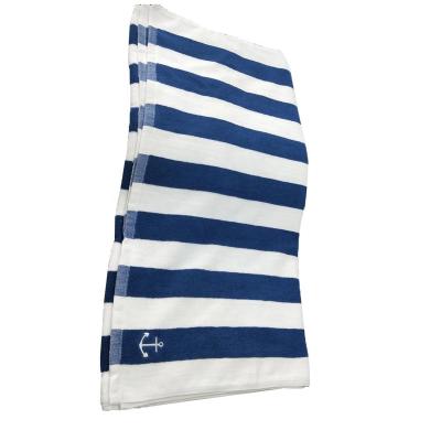 China Stripe Stripe Wholesale Cotton Large Size Soft Custom Beach Towel For Hotel / Hospitality for sale