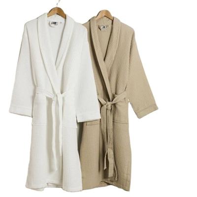 China CFL Factory 100 Cotton QUICK DRY Bathrobe For Hotel Hotel White Waffle Weave Bathrobe for sale