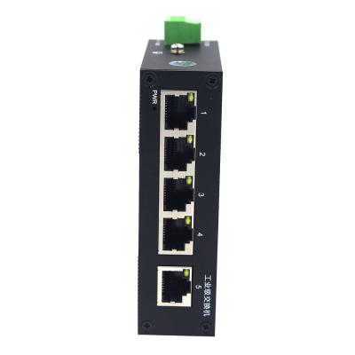 China 100M 5 RJ45 DC12~52V Power Supply Guide Rail Industrial Rail Type Ethernet Switch 1.4Gbps for sale