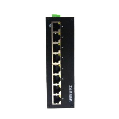 China Full Gigabit 8-Port DC12~52V 1000M 8 RJ45 Electrical Interface DIN Rail Unmanaged Industrial Ethernet Switch 20Gbps for sale