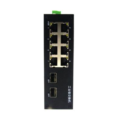 China 10-Port DC12~52V 1000M 8 1 SFP Electrical Connect Din Optical Rail Ethernet Unmanaged Industrial Switch 20Gbps for sale