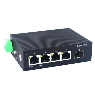 China Low Cost 1000M 4 1 SFP Electrical Connect Optical Type Ethernet DC12~52V Industrial Power Supply Guide Rail Switch 14Gbps for sale