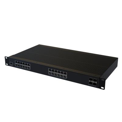 China LACP L3 1000M Layer 28 Port Redundant Dual Inputs 85-265VAC 24 RJ45 4 SFP+ 10G Ethernet Industrial Network Switches for sale