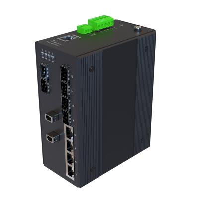 China LACP L3 AC 85V-265V OEM Stackable Layer 12 4*10G Port Gigabit SFP+ Managed Industrial Ethernet Switch for sale