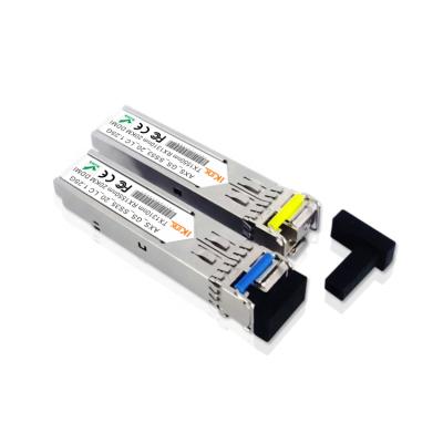 China FTTx Brand Mode 1.25G Compatible Single Industrial BiDi 20km Tx1310/Rx1550nm Tx1550/Rx1310nm DDM SFP Fiber Optic Module for sale