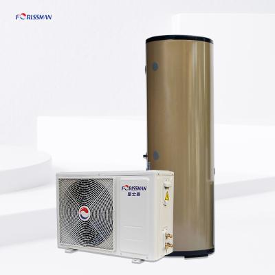 China Forlssman Source Heating System 150L 200L 250L 300L Outdoor Domestic Hot Air Split Water Heat Pump for sale