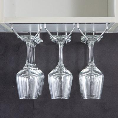 China Rustproof Triple-Tier Metal Wine Glass Rack Restaurant Wine Glass Hanger Bar Wine Glass Rack Workable for sale