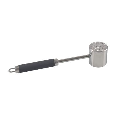 China Hot Selling Viable Stainless Steel Kitchen Mallet Hammer Tools Meat Tenderizer Handle Non-slip Design Jerky Beef Manual Tenderizer for sale