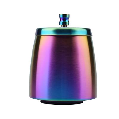 China Luxury Ashtray with Lid Stainless Steel Portable Ashtray Smell Proof Tobacco Cigarette Jar for Indoor or Outdoor for sale