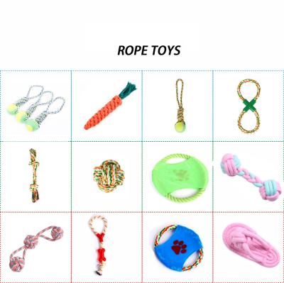 China 2021 Viable Wholesale Cheap Dog Toy Ball Toy Ball Low Moq Pet Chew Duct Dog Rope Cotton Hemp Rope Toy Set for sale