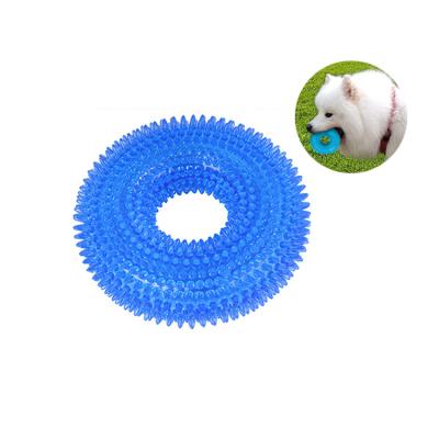 China Interactive Dog Bite Toy TPR Bite Ring Viable Resistant Barbed Molars Dog Bite Amazon Toy for sale