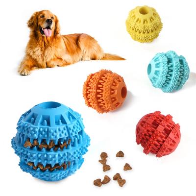 China Pet Food Ball Toy Rubber Molar Tooth Food Viable Hot Selling Disjoint Cleaning Device Chewing Dog Toy for sale