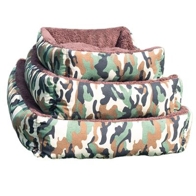 China Plush Memory Foam Pet Sofa Dog Beds Wholesale Army Breathable Washable Green Felt Pet Bed for sale