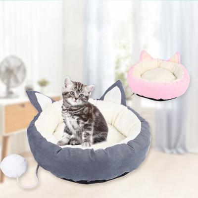 China Bunny Accessories Donut Sceptile Plush Latest Round Pet Orthopedic Pet Cat Dog Bed Breathable Soft Warm for sale