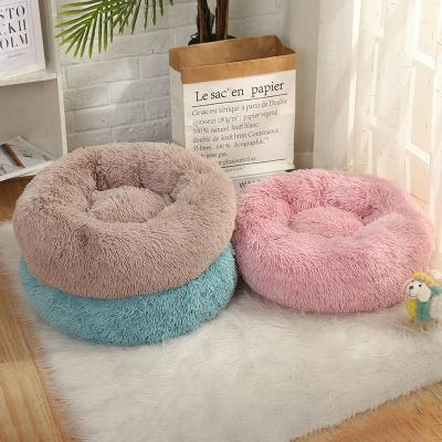 China Breathable Dog Bed For Sleeping Winter Pet Supplies Snuggle Round Soft Comfortable Fluffy Pet Beds For Puppy for sale